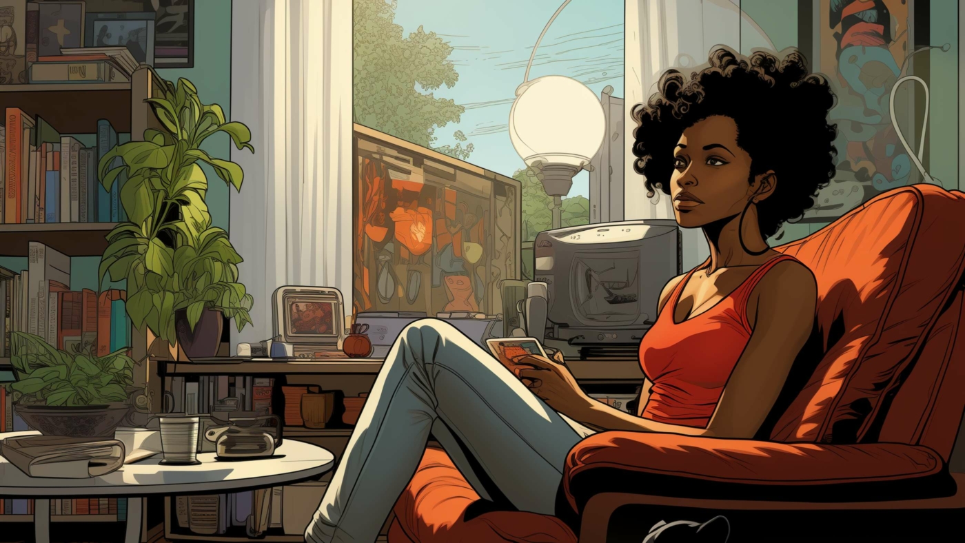 Indacloud. A Middle Aged Black Woman In Her Living Room Highsto 31984888 F499 484E 8A92 D49Ab9Dc07C5